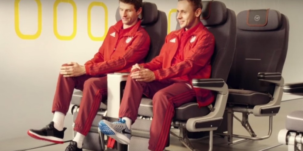 Aeróbics en las alturas, la activación entre el Bayern Munich y Lufthansa