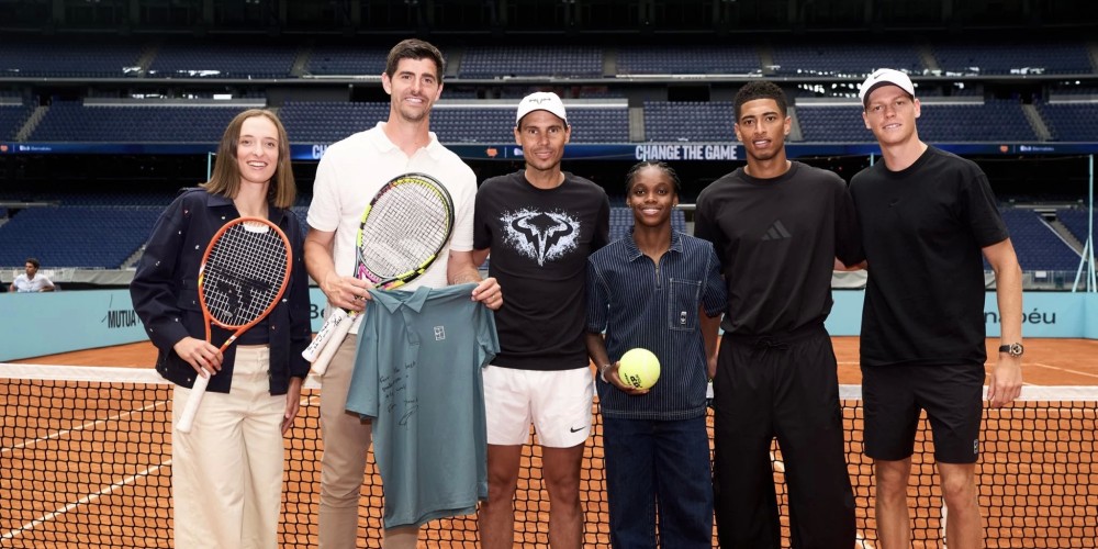 Del f&uacute;tbol al tenis: el Bernab&eacute;u se convirti&oacute; en una cancha de entrenamiento para el Masters 1000