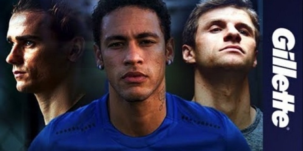 Gillette lanzó una nueva campaña con Griezmann, Neymar Jr. y Müller