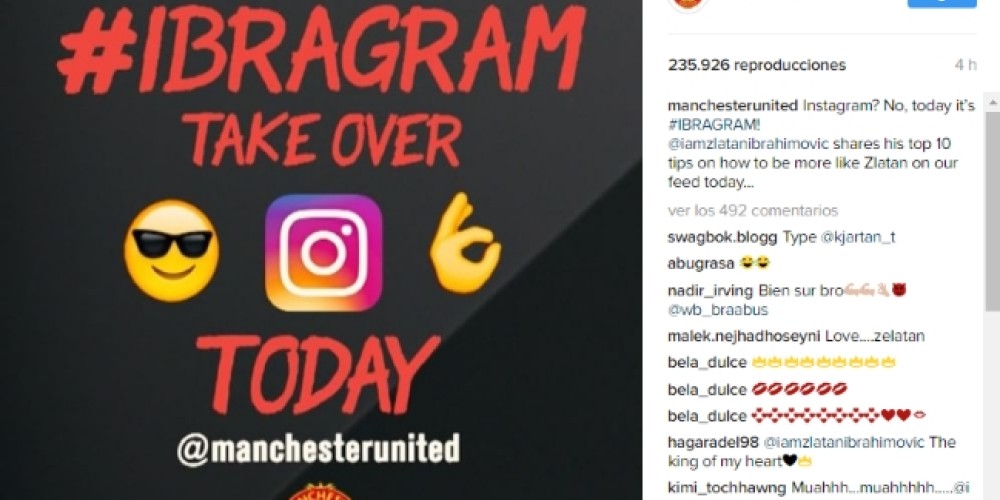 Zlatan Ibrahimovic es Community Manager por un d&iacute;a en el Manchester United