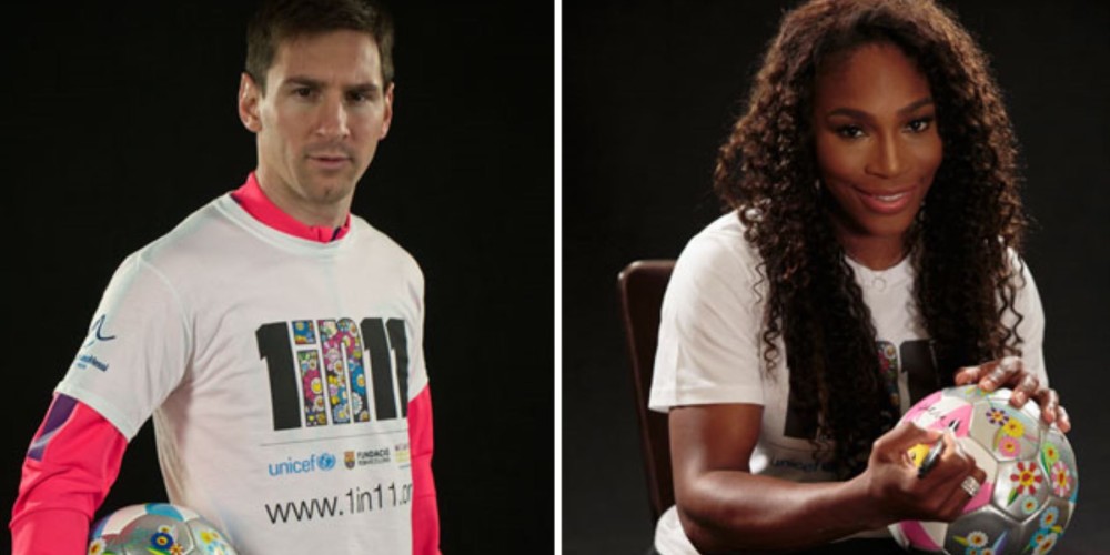 Messi y Serena Williams son embajadores de Buena Voluntad de UNICEF