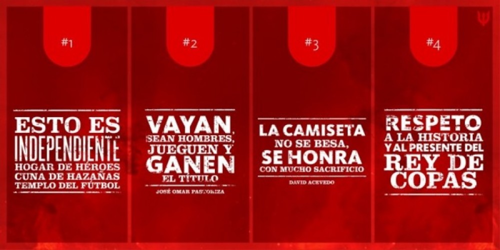 Los hinchas de Independiente podrán elegir la frase del vestuario