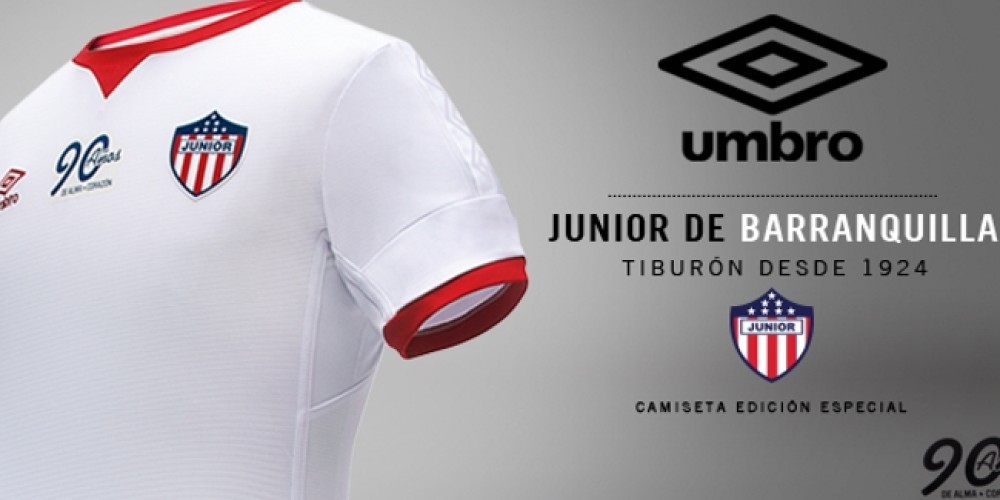 Junior de Barranquilla present&oacute; su camiseta especial Umbro por el 90&ordm; aniversario