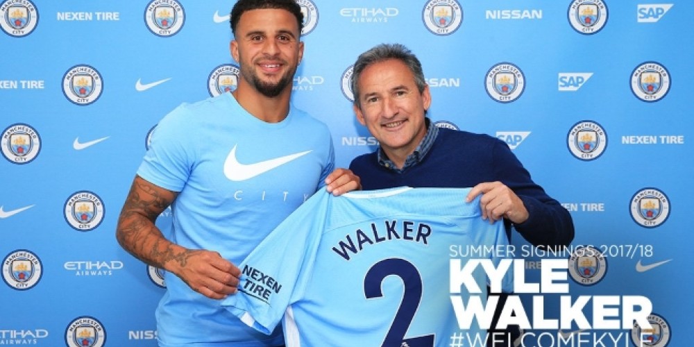 Kyle Walker llegó al Manchester City y se convirtió en el defensor más caro de la historia