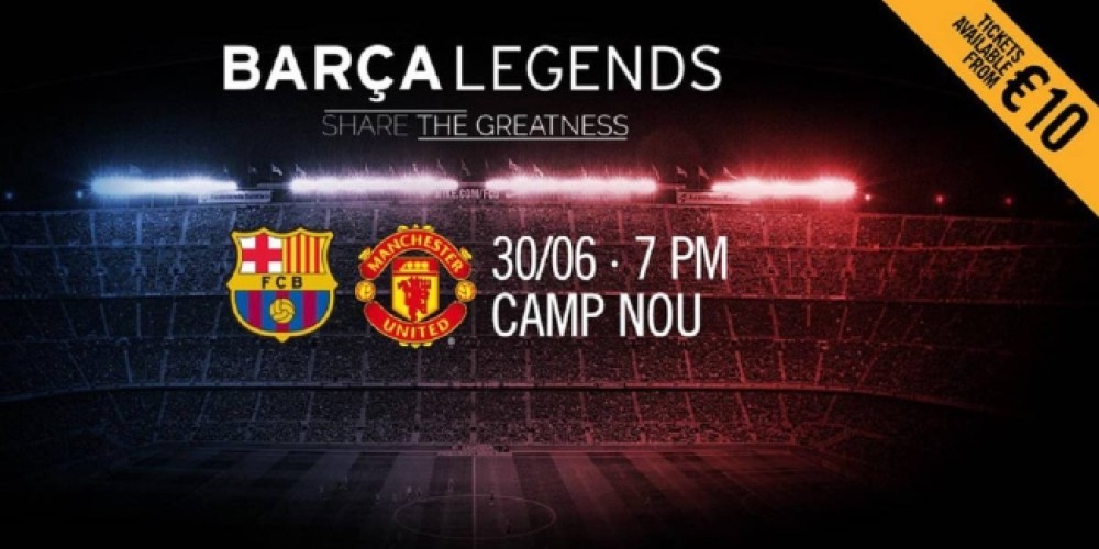 Las leyendas del Barcelona y el Manchester United jugarán un amistoso