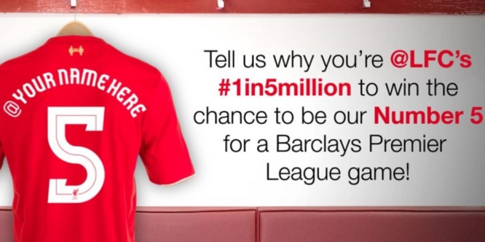 Liverpool estampar&aacute; el nombre de un seguidor de Twitter en su camiseta