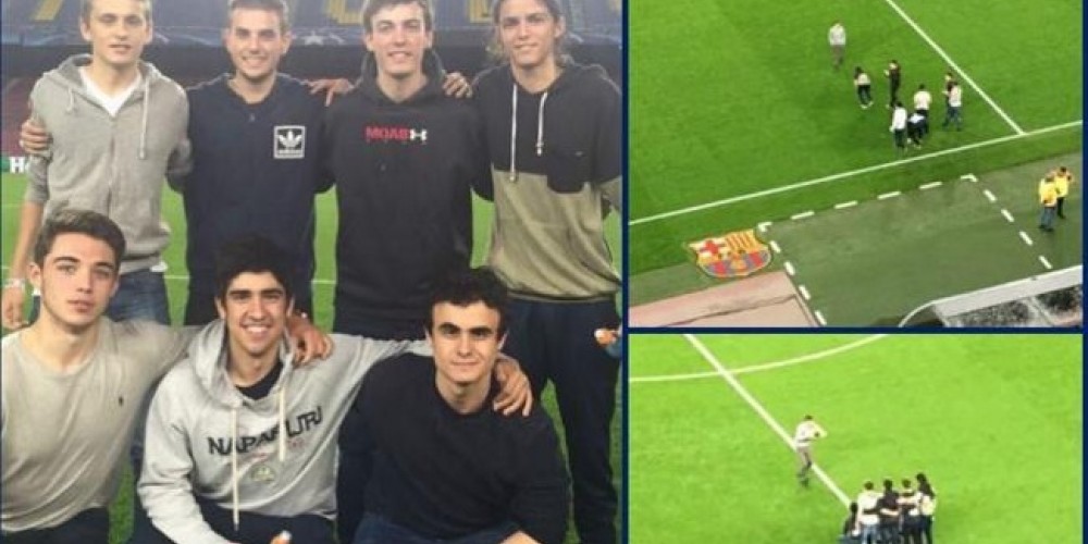 Luis Enrique fotografió a su hijo y a sus amigos en el Camp Nou