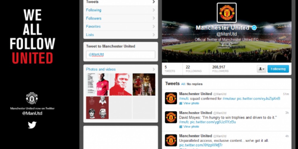 El Manchester United llegó a Twitter