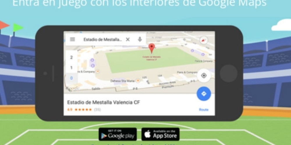 El Valencia lanz&oacute; su servicio de Google Maps Indoor para recorrer Mestalla