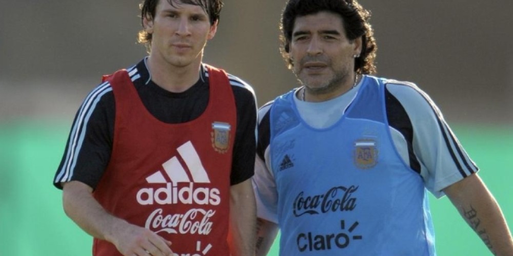 La historia de c&oacute;mo Maradona le ense&ntilde;&oacute; a patear tiros libres a Messi