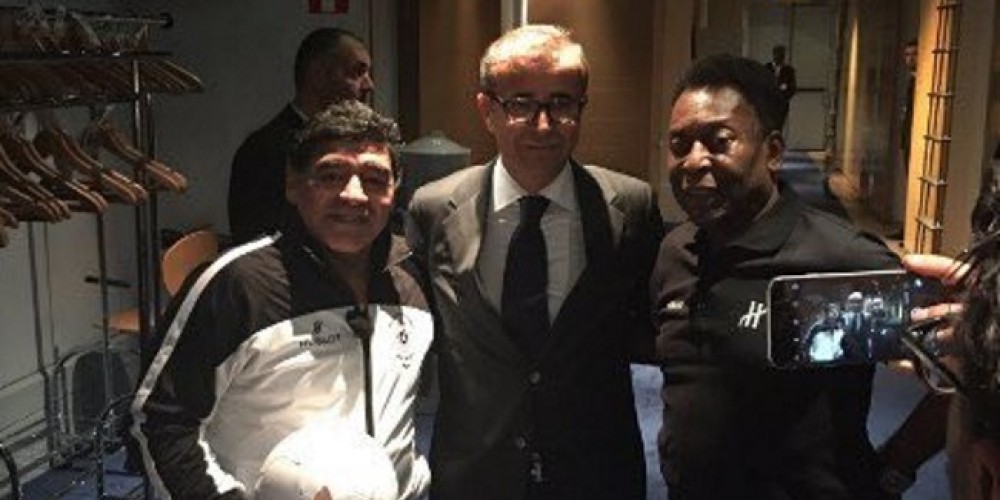 Maradona y Pel&eacute; se enfrentaron en una acci&oacute;n promocional