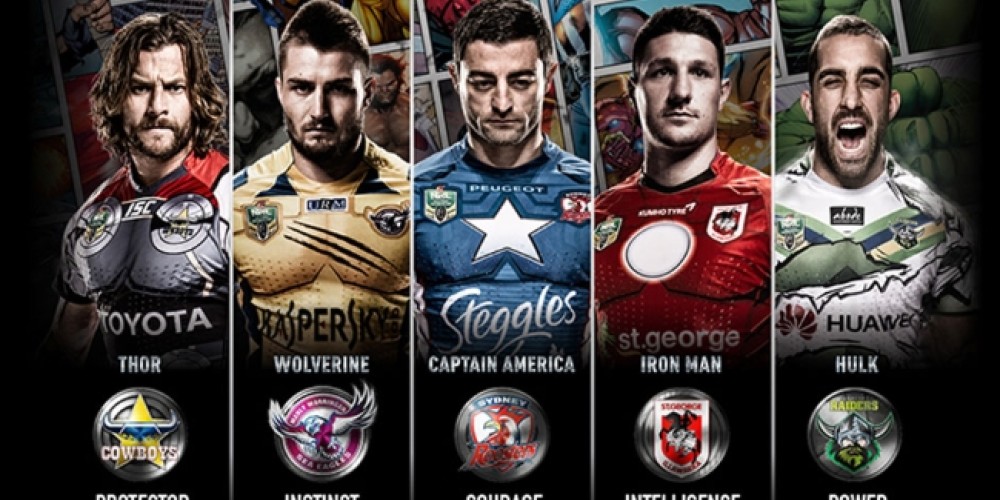 Marvel llegó a las camisetas del Rugby League australiano