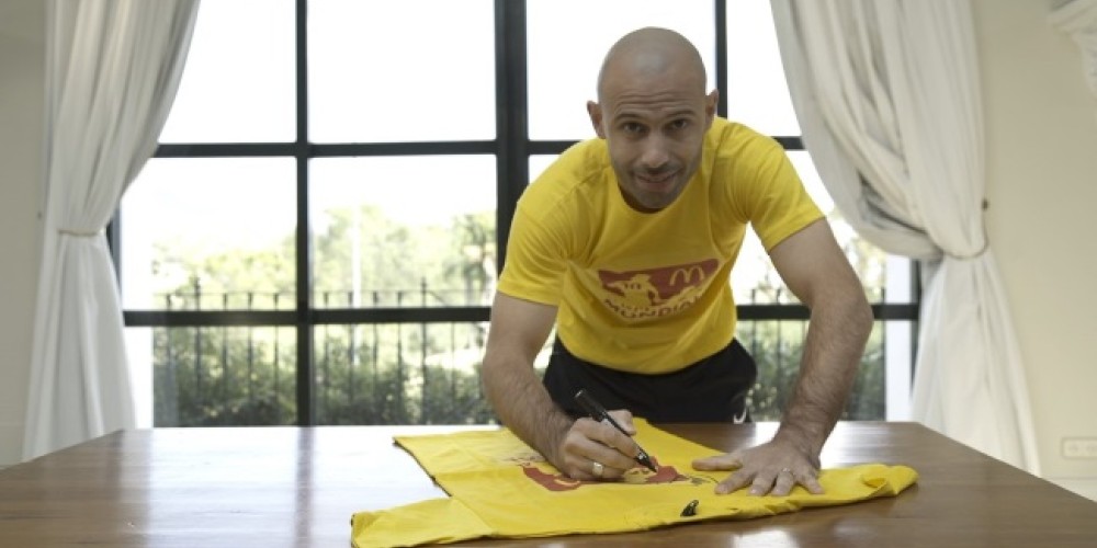 Mascherano ser&aacute; embajador de McDonald&rsquo;s Argentina  para el concurso &ldquo;De la mano al Mundial&rdquo;