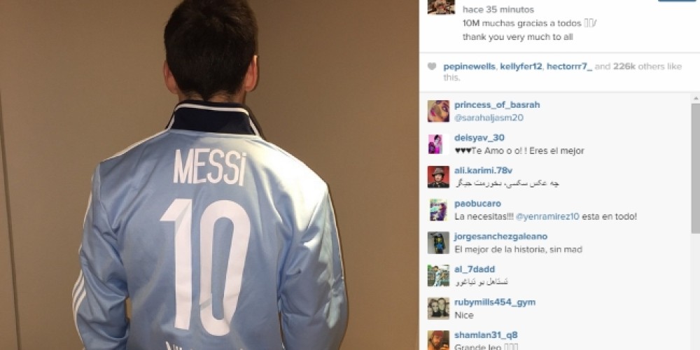 Messi llegó a los 10 millones de seguidores en Instagram