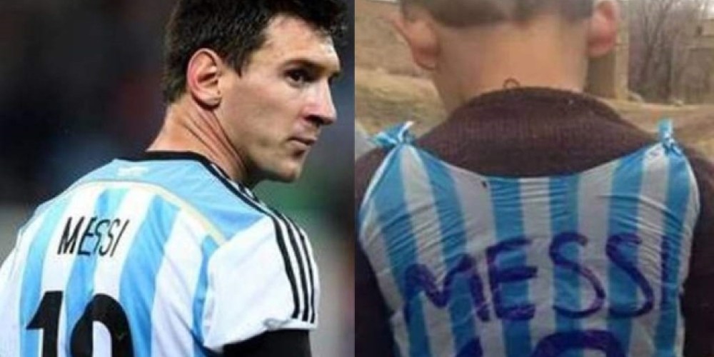 El ni&ntilde;o afgano que hizo una camiseta de pl&aacute;stico de Messi conoci&oacute; a su &iacute;dolo
