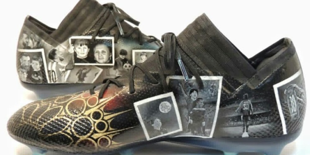 Los botines personalizados que una dise&ntilde;adora paraguaya elabor&oacute; para Messi