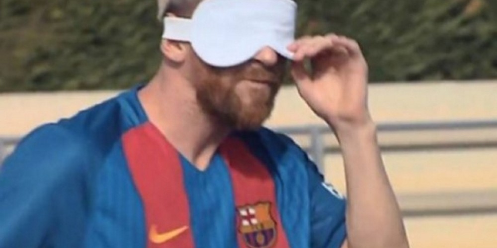 Messi jug&oacute; al f&uacute;tbol para ciegos con la Selecci&oacute;n de Espa&ntilde;a 