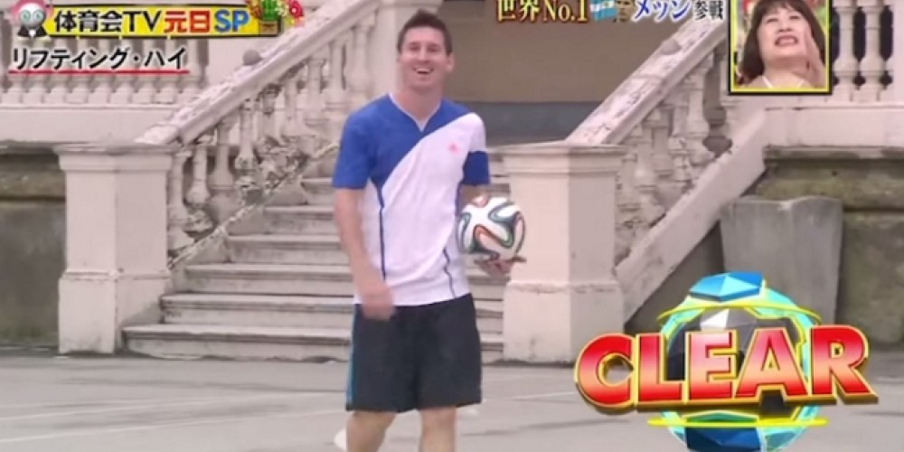 Messi particip&oacute; de un programa japon&eacute;s y super&oacute; un dif&iacute;cil desaf&iacute;o