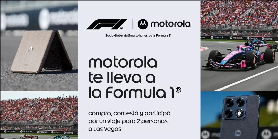Motorola te lleva a la Formula 1: c&oacute;mo participar por viajes a Las Vegas y m&aacute;s de 1.500 premios