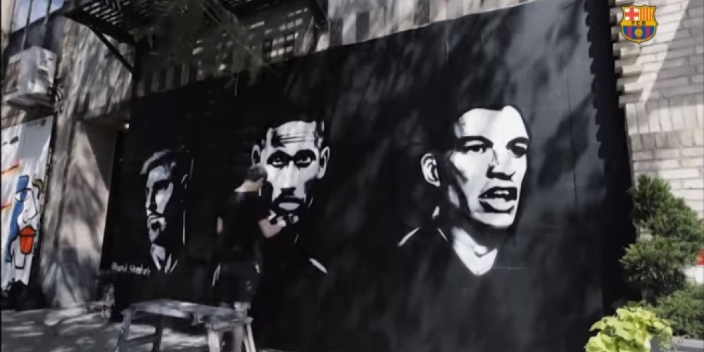 El imperdible mural urbano que New York prepara para recibir al FC Barcelona