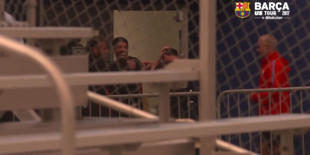 El imperdible juego de punter&iacute;a entre Messi, Neymar y Su&aacute;rez 