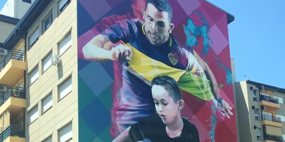 Carlos Tévez ya tiene su propio mural en La Boca