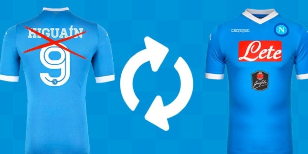 En Italia cambian la vieja camiseta del Napoli de Higua&iacute;n por el nuevo modelo