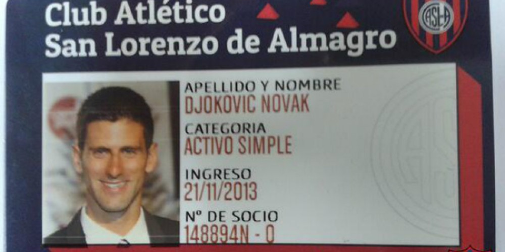 San Lorenzo hace socio a Novak Djokovic