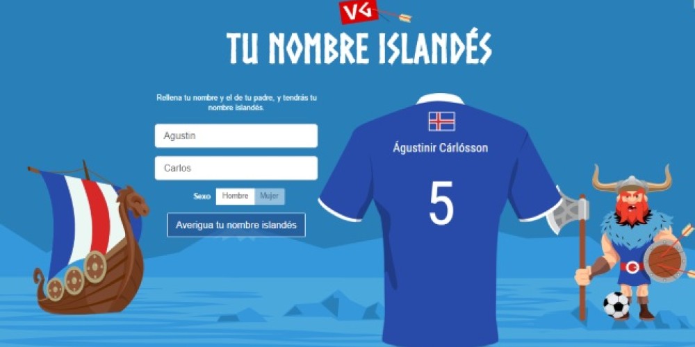 Un diario permite generar tu nombre como si fueses islandés