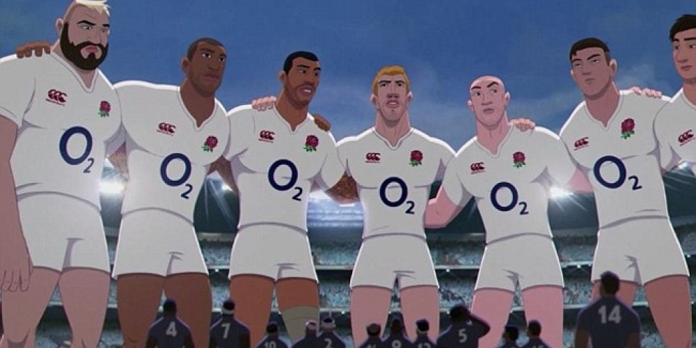 Las estrellas del rugby ingl&eacute;s como personajes animados en un spot de O2