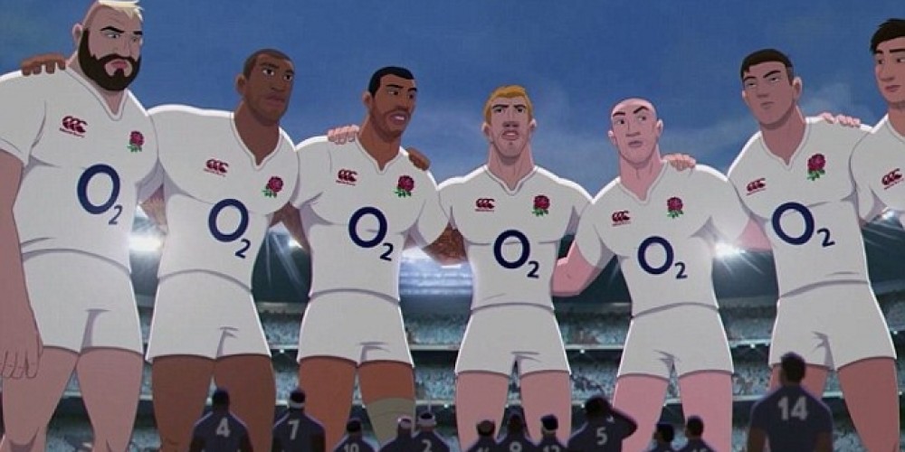 Las estrellas del rugby inglés como personajes animados en un spot de O2