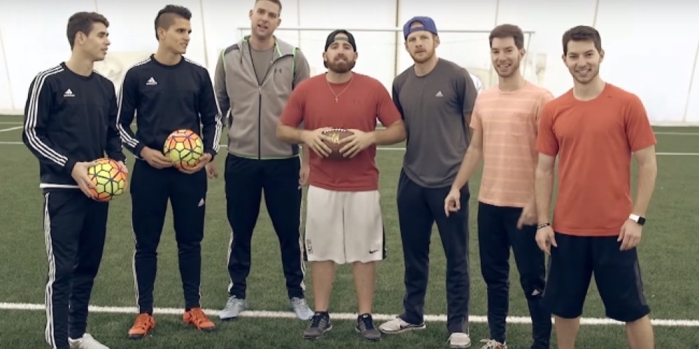 Oscar y Lamela se lucieron en un desafío “Soccer vs Football”