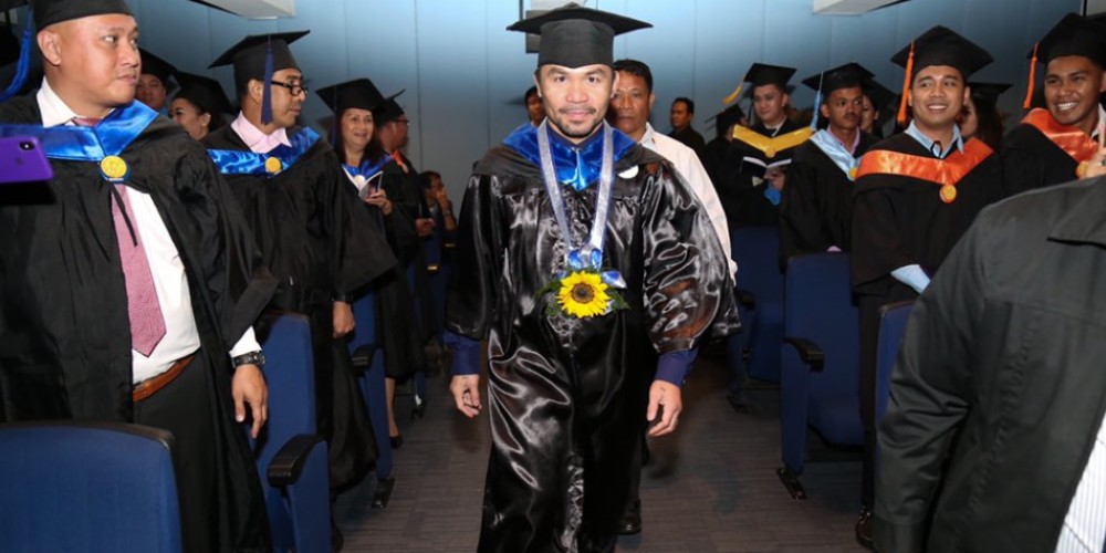 Pacquiao se recibió y quiere estudiar en Harvard