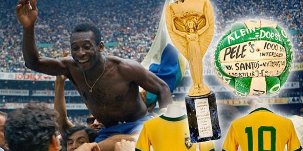 Pel&eacute; subastar&aacute; sus medallas, trofeos y botines