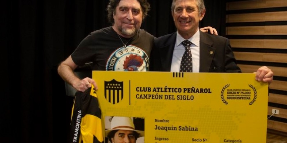 Joaquín Sabina es el socio 75 mil de Peñarol