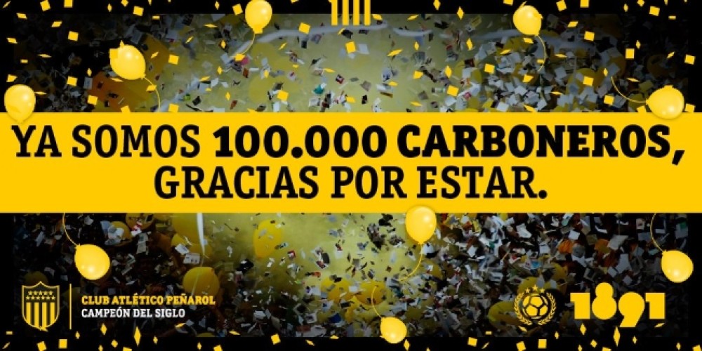 Peñarol superó los 100 mil seguidores en Twitter