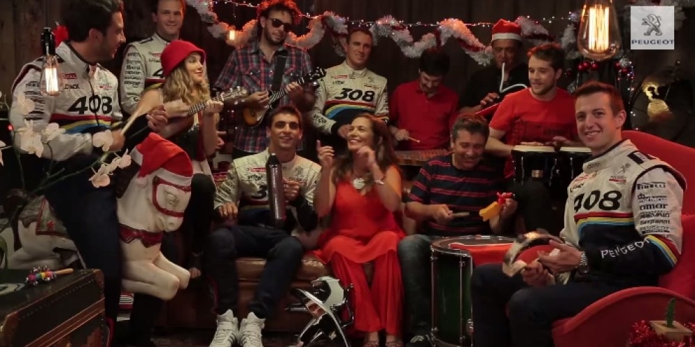 Los pilotos de Peugeot grabaron un comercial navide&ntilde;o
