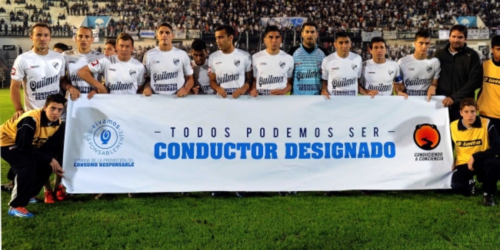 Los jugadores de Quilmes se sumaron a la campa&ntilde;a del "Conductor designado"