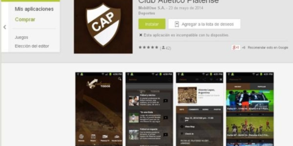 Platense lanzó su aplicación oficial para móviles