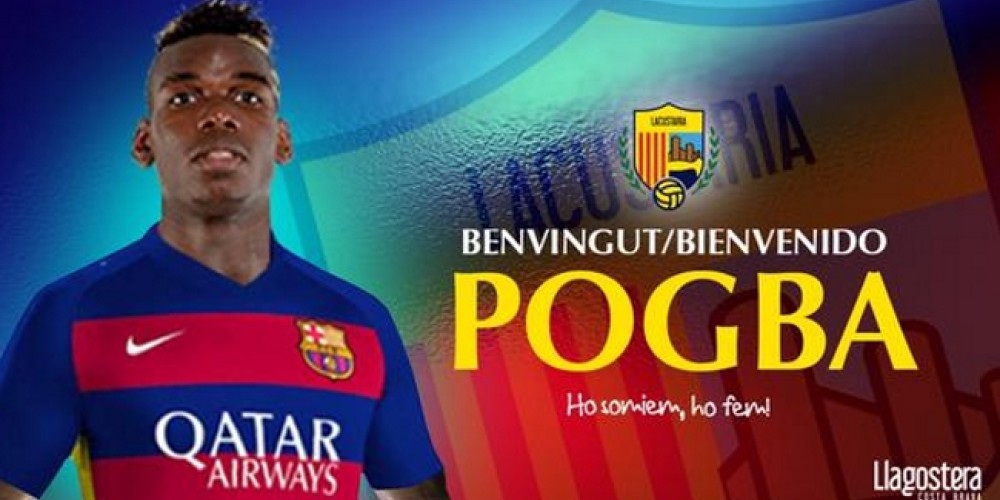 El Llagostera anunci&oacute; el falso arribo de Pogba para presentar sus camisetas