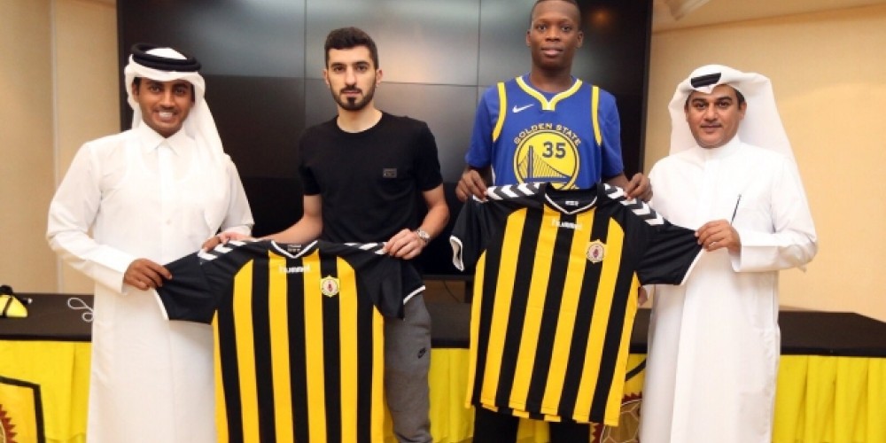 El equipo catarí de Gabriel Calderón presentó a sus refuerzos con una camiseta de la NBA y en ojotas