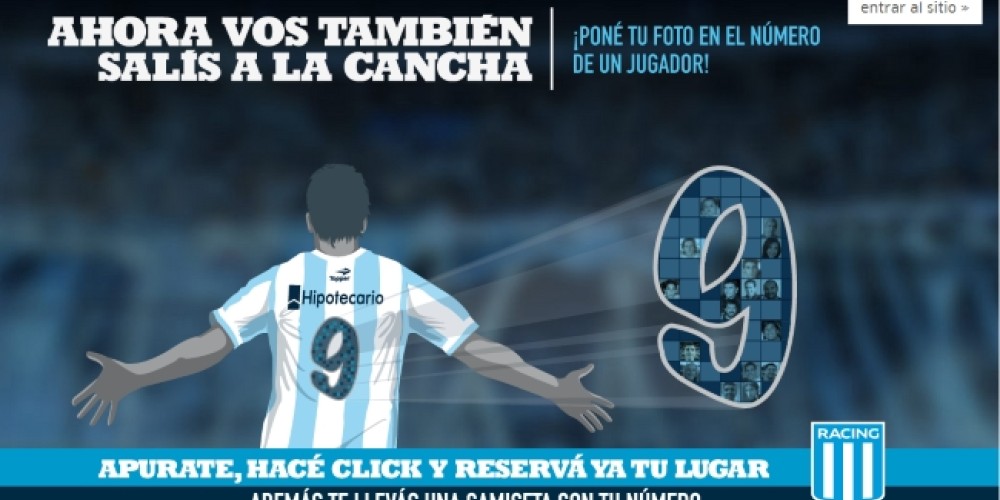 Los números de la camiseta de Racing tendrán fotos de sus hinchas
