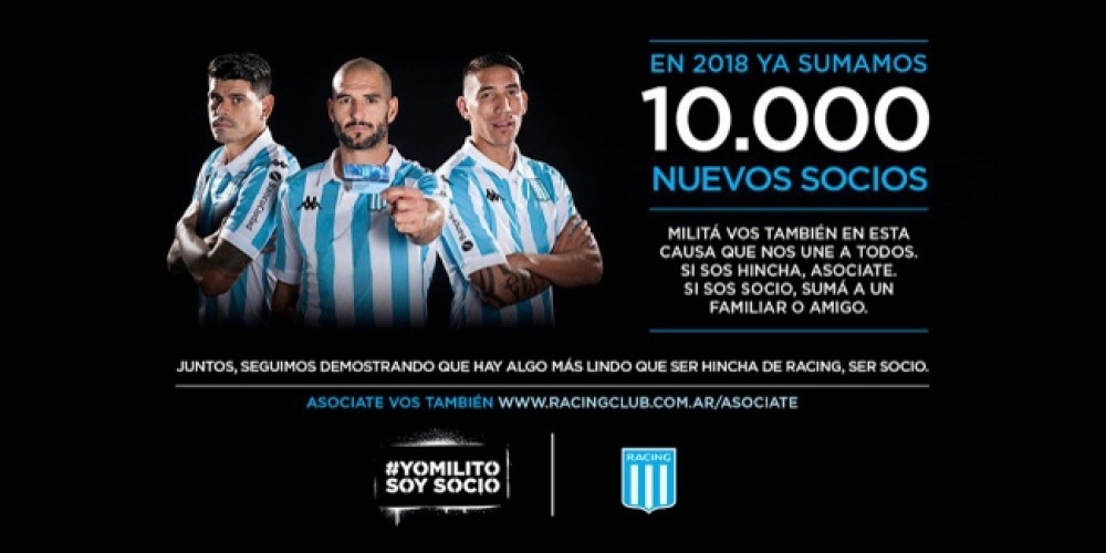 Racing Club alcanzó los 10 mil nuevos socios y lo festejó en sus redes sociales