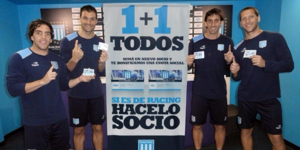 Racing asoci&oacute; a todos jugadores en la campa&ntilde;a &ldquo;1+1 Todos&rdquo;
