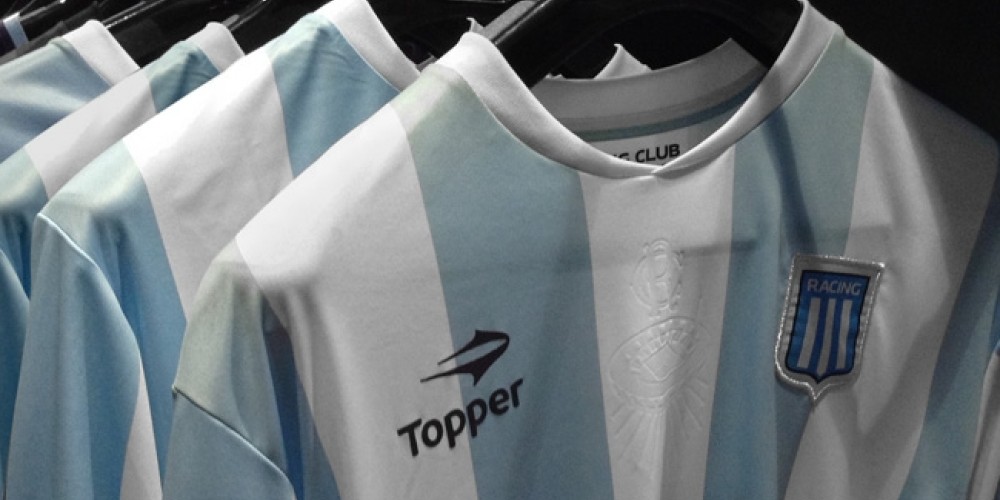 Topper anunci&oacute; que la camiseta de Racing ya se vende en Brasil
