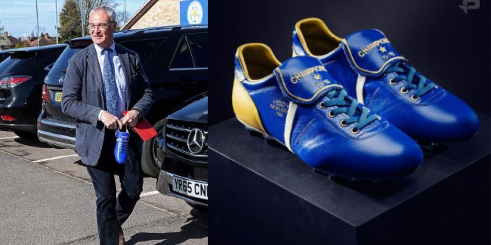 Ranieri recibió unos botines personalizados por ser campeón