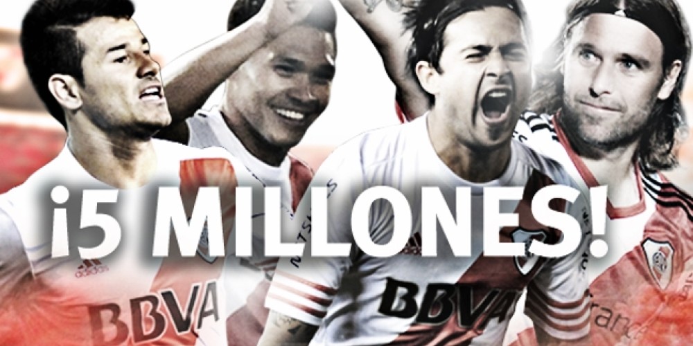 River lleg&oacute; a los 5 millones de fans en Facebook