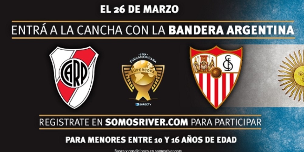 Somos River sortea entrar al campo de juego en el partido entre River y Sevilla