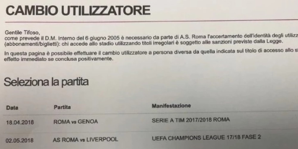 Antes del sorteo, la Roma ya vendió entradas frente al Liverpool en su página web