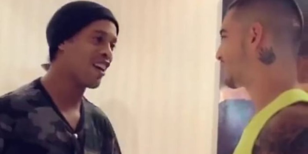 Ronaldinho film&oacute; un videoclip musical junto a Maluma